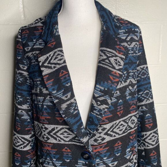 Skies Are Blue Blazer Jacket Aztec Women Medium Southwestern Stitch Fix - Picture 4 of 11